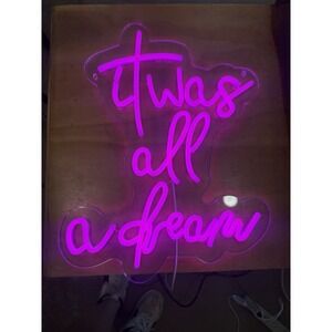 16"x13" It Was All A Dream Pink LED Neon Sign With Dimmer USB Powered Light Gift